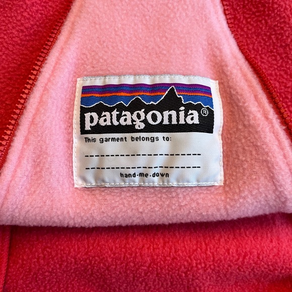 PATAGONIA PINK BABY SYNCHILLA FLEECE BUNTING SUIT, 6M - Picture 4 of 7